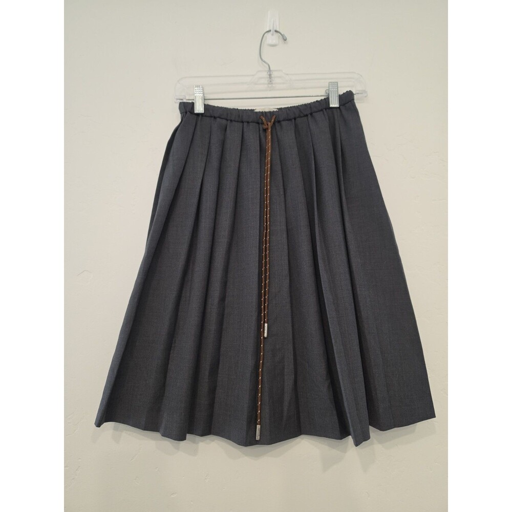 Marius Women's Gray Pleated Midi Skirt Size Small